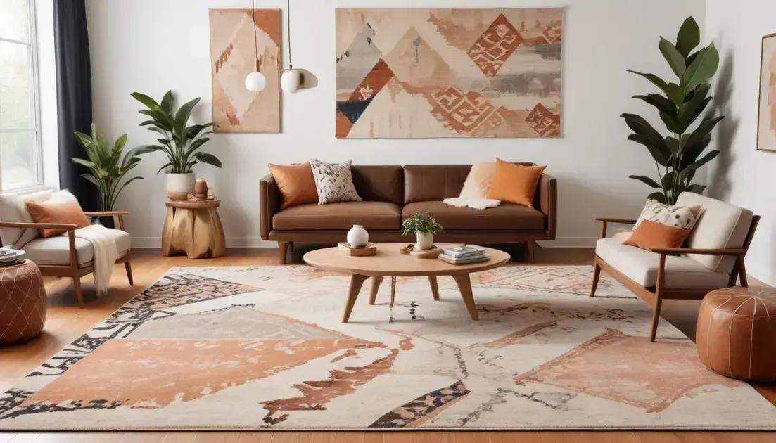Tendências em tapetes para sala de estar