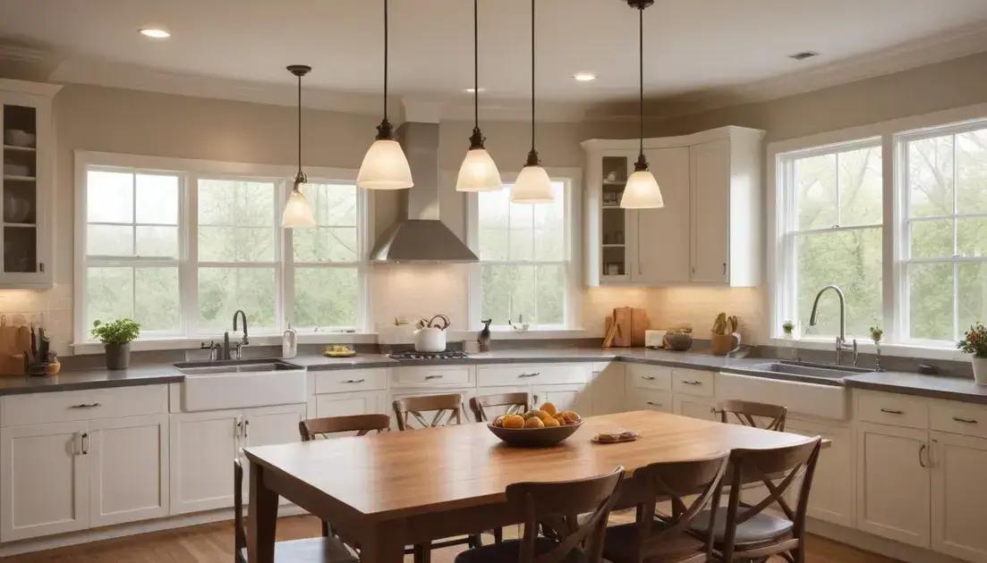 Tipos de iluminação para diferentes áreas da cozinha