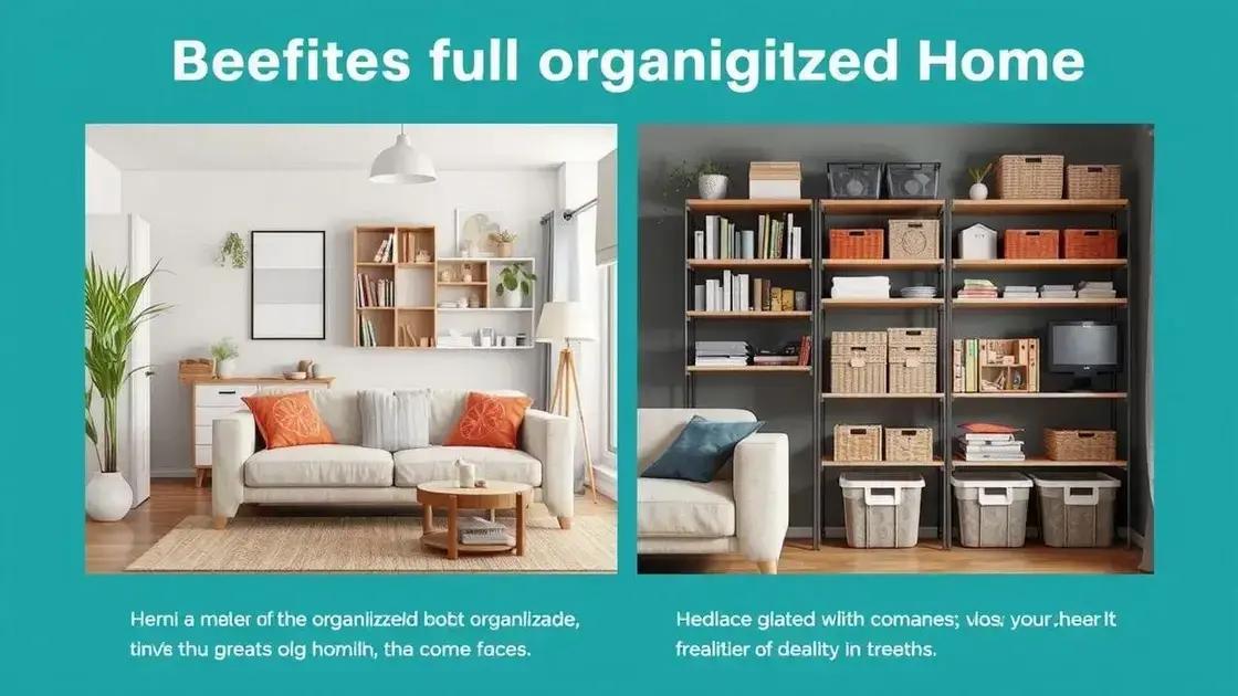 Benefícios de manter a casa organizada