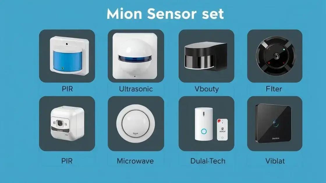 Tipos de sensores de movimento disponíveis