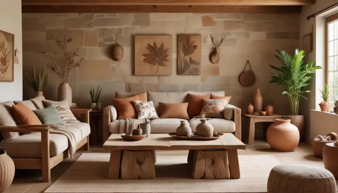 Características da decoração rústica para salas