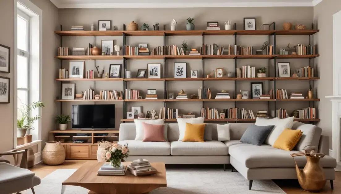 Benefícios das prateleiras decorativas na sala