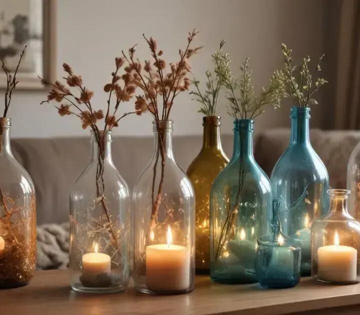 Ideias de decoração com garrafas de vidro para transformar seu espaço