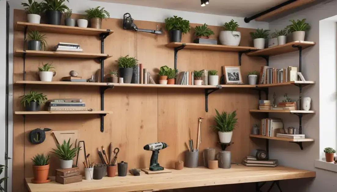 Projetos DIY e materiais acessíveis para prateleiras estilizadas