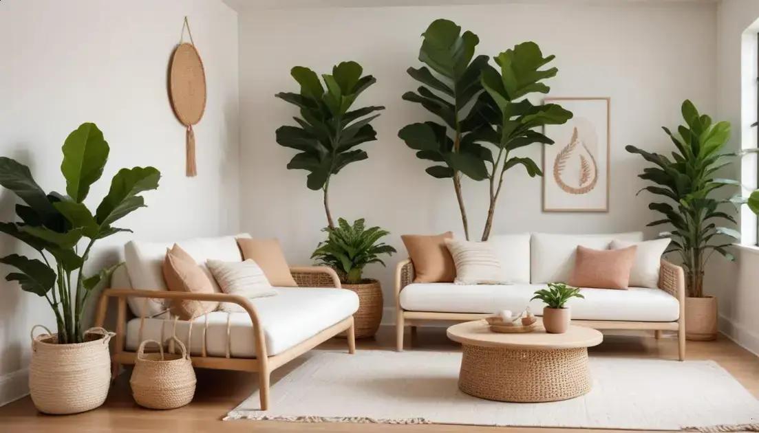 combinar plantas artificiais com estilo de decoração