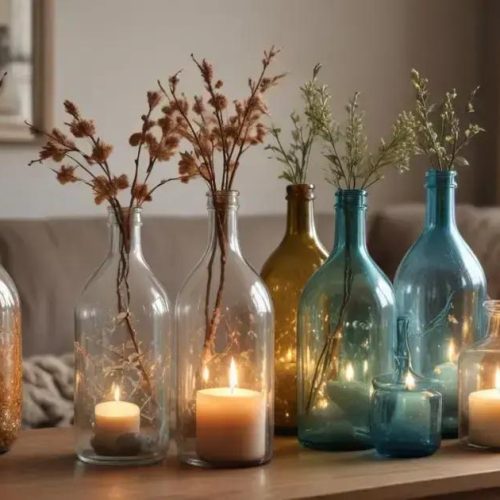 Ideias de decoração com garrafas de vidro para transformar seu espaço